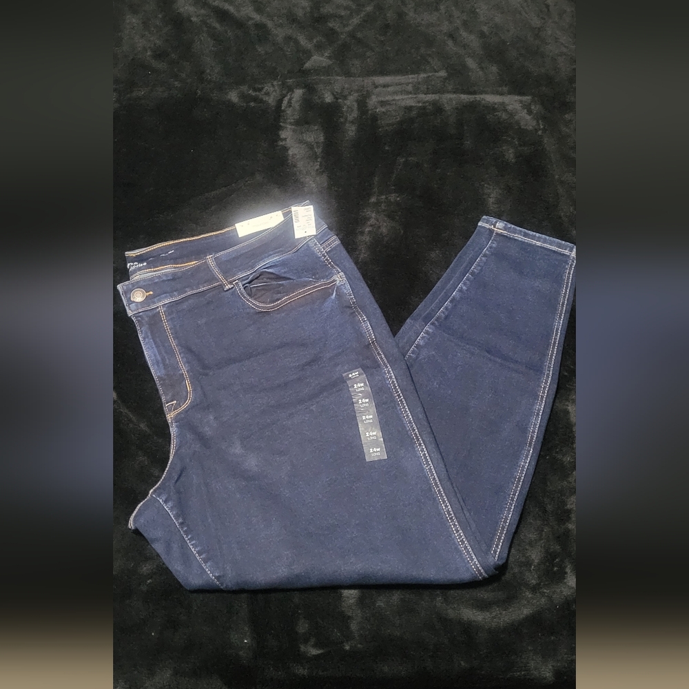 Maurices Jegging Vintage Mid Rise Dark Blue Jeans 24W Long